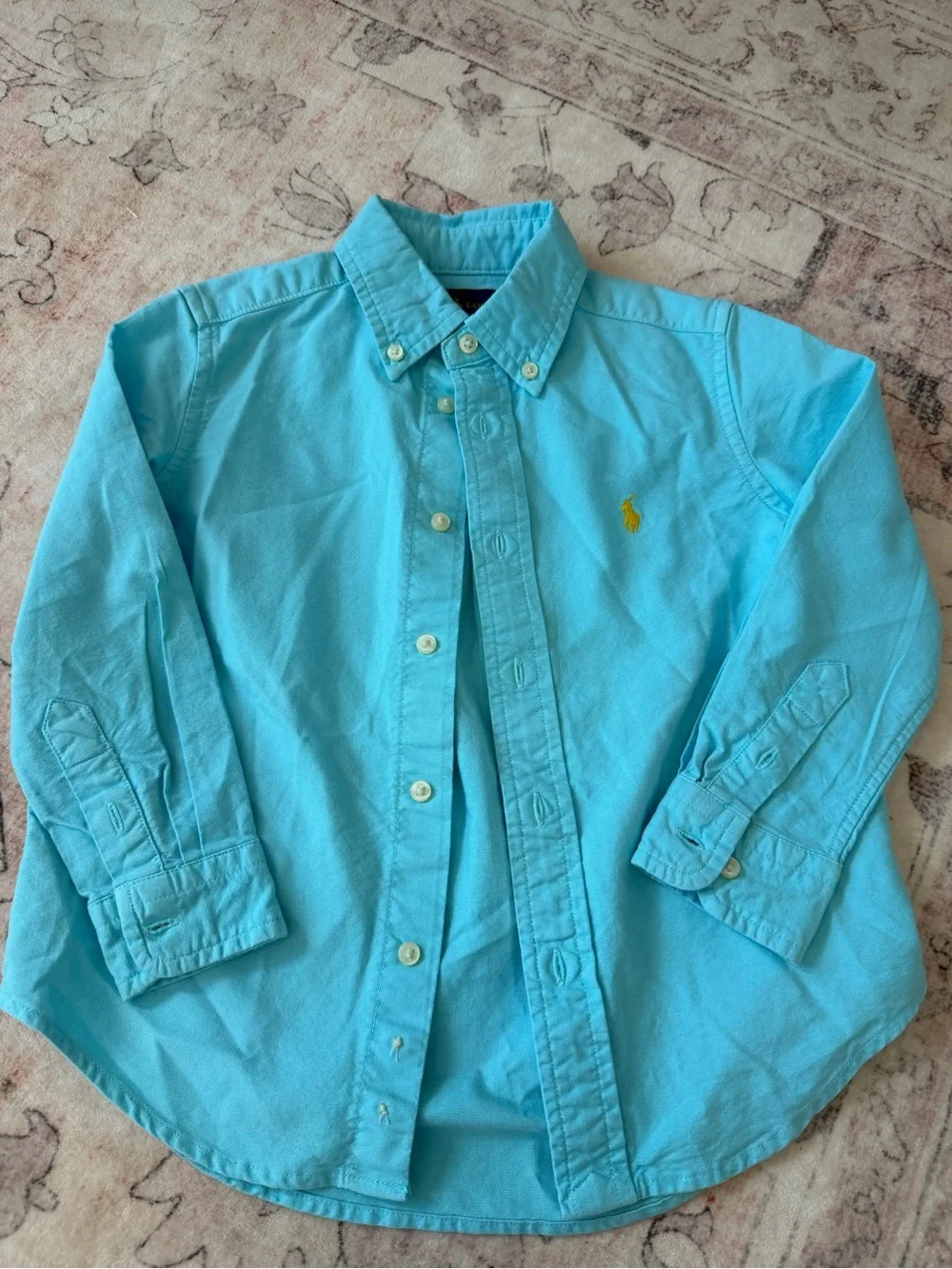 Ralph Lauren Boys Turquoise Button-Down Shirt